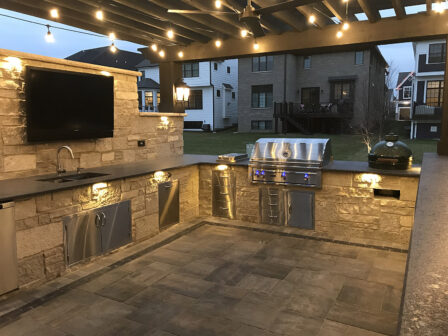 Lit Outdoor Kitchen